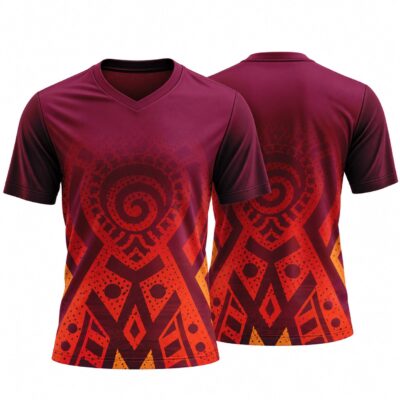 Short Sleeve V-Neck T-Shirt | Fitted Sleeves | Sublimated