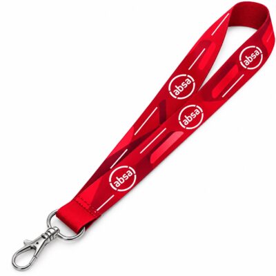 Hi-Viz Lanyard Black Sublimation Print D/Sided with Lobster Clip